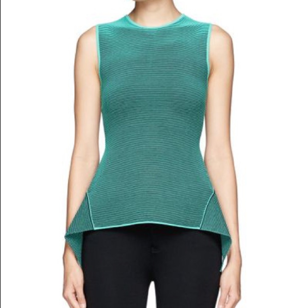 Alexander Wang’s Striped Stretch Knit Peplum Top